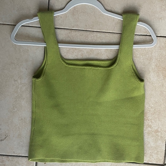 Reformation Lime Ribbed Square-Neck Tank - Picture 6 of 7